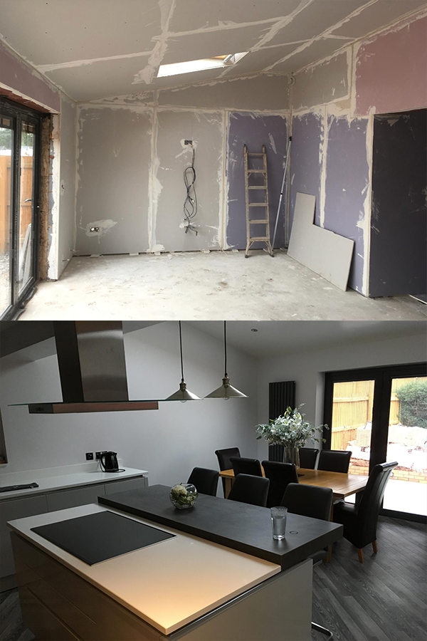 Professional plastering work in progress, St Austell