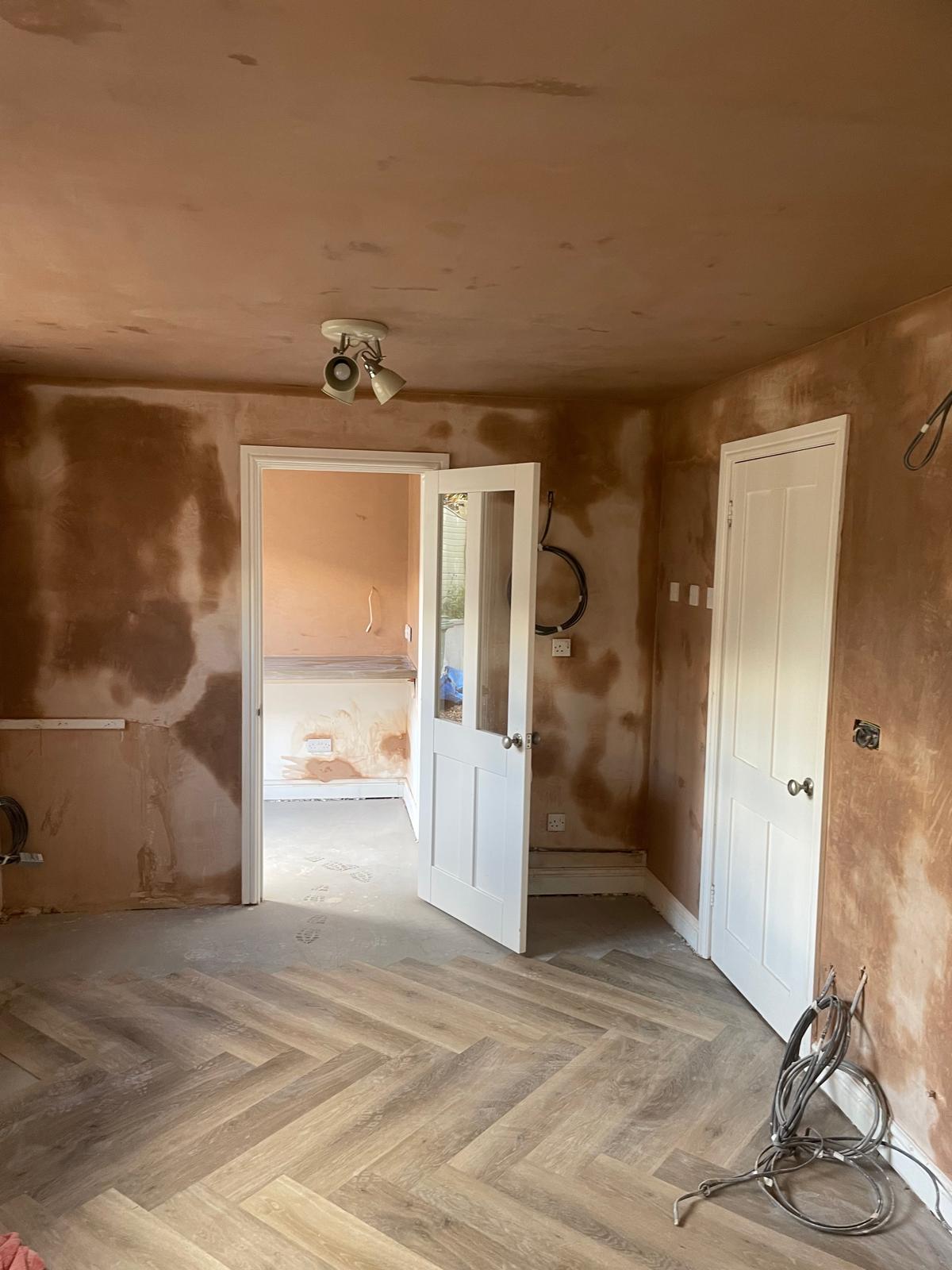 Kitchen plastering and skimming in Penzance, Cornwall
